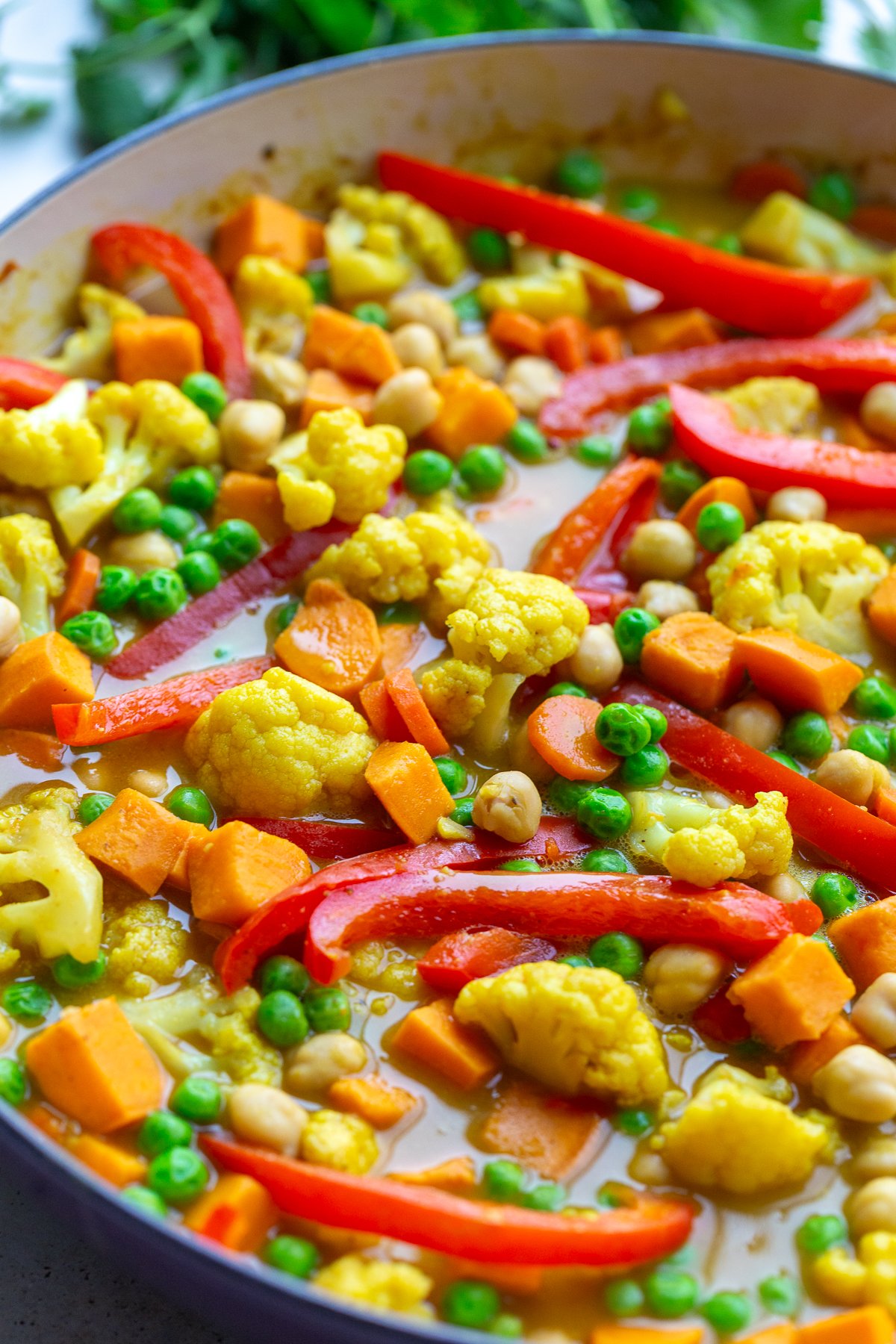 chickpea curry in a large skillet