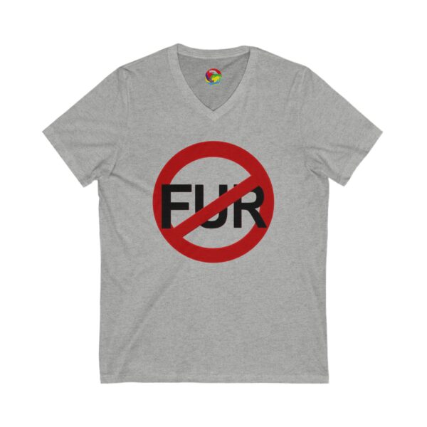 No Fur Unisex Jersey Short Sleeve V-Neck Tee - Stand Against Fur – Support PETA - Image 7