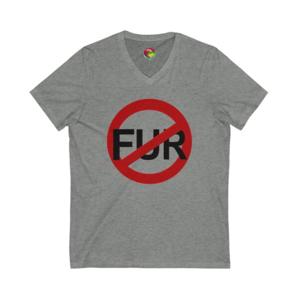 No Fur Unisex Jersey Short Sleeve V-Neck Tee - Stand Against Fur – Support PETA - Image 5