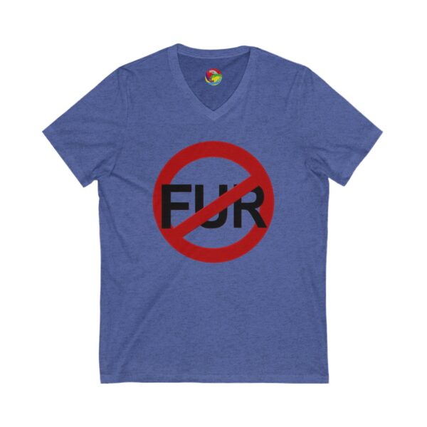 No Fur Unisex Jersey Short Sleeve V-Neck Tee - Stand Against Fur – Support PETA - Image 11