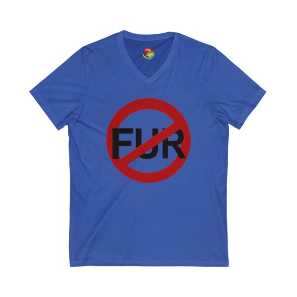 No Fur Unisex Jersey Short Sleeve V-Neck Tee - Stand Against Fur – Support PETA - Image 9