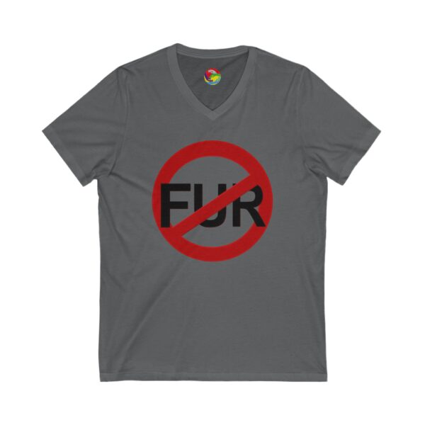No Fur Unisex Jersey Short Sleeve V-Neck Tee - Stand Against Fur – Support PETA - Image 13
